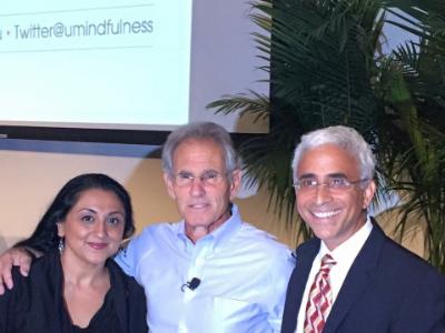 Jon Kabat Zinn with Amishi Jha and Scott Rogers.